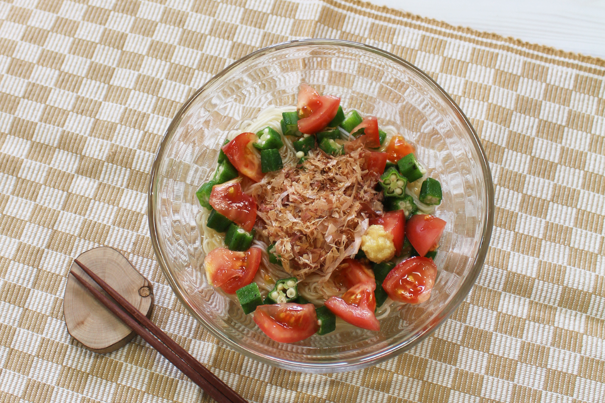 夏野菜のぶっかけ素麺