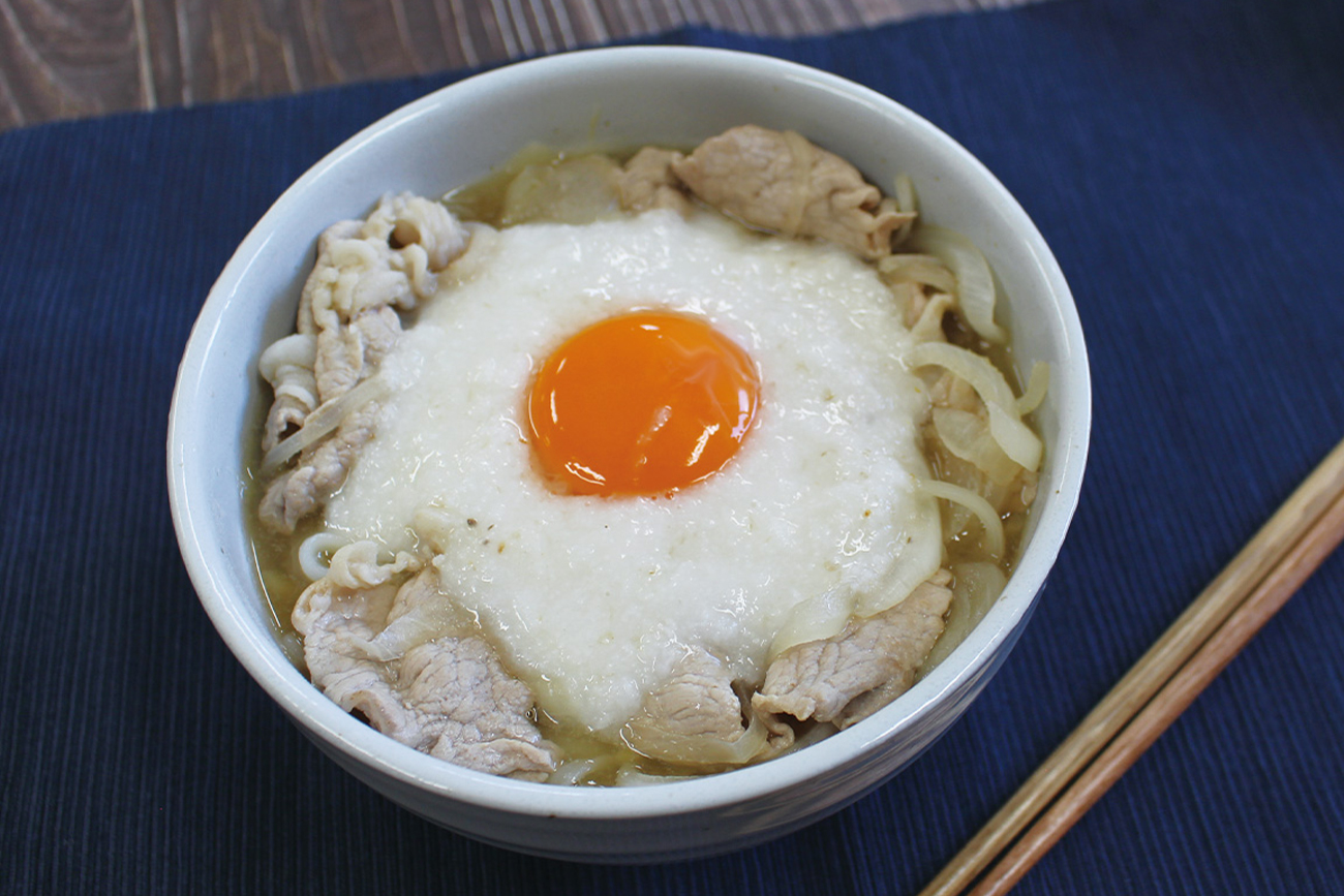 甘辛ぶたの月見うどん