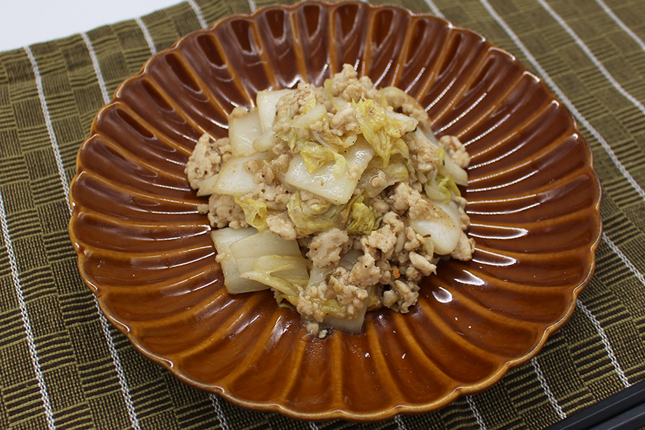 白菜とひき肉の中華風炒め