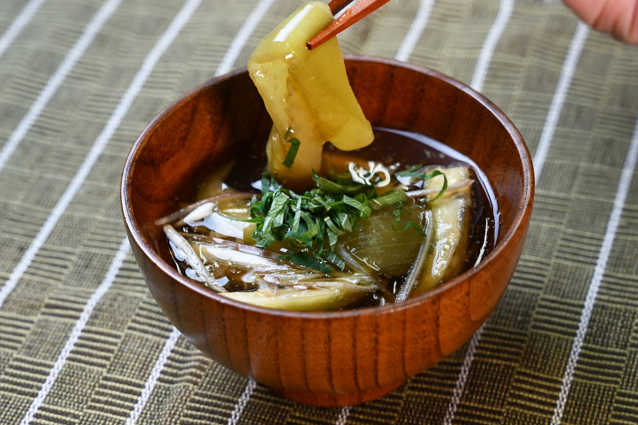 茄子とみょうがのとろみ汁